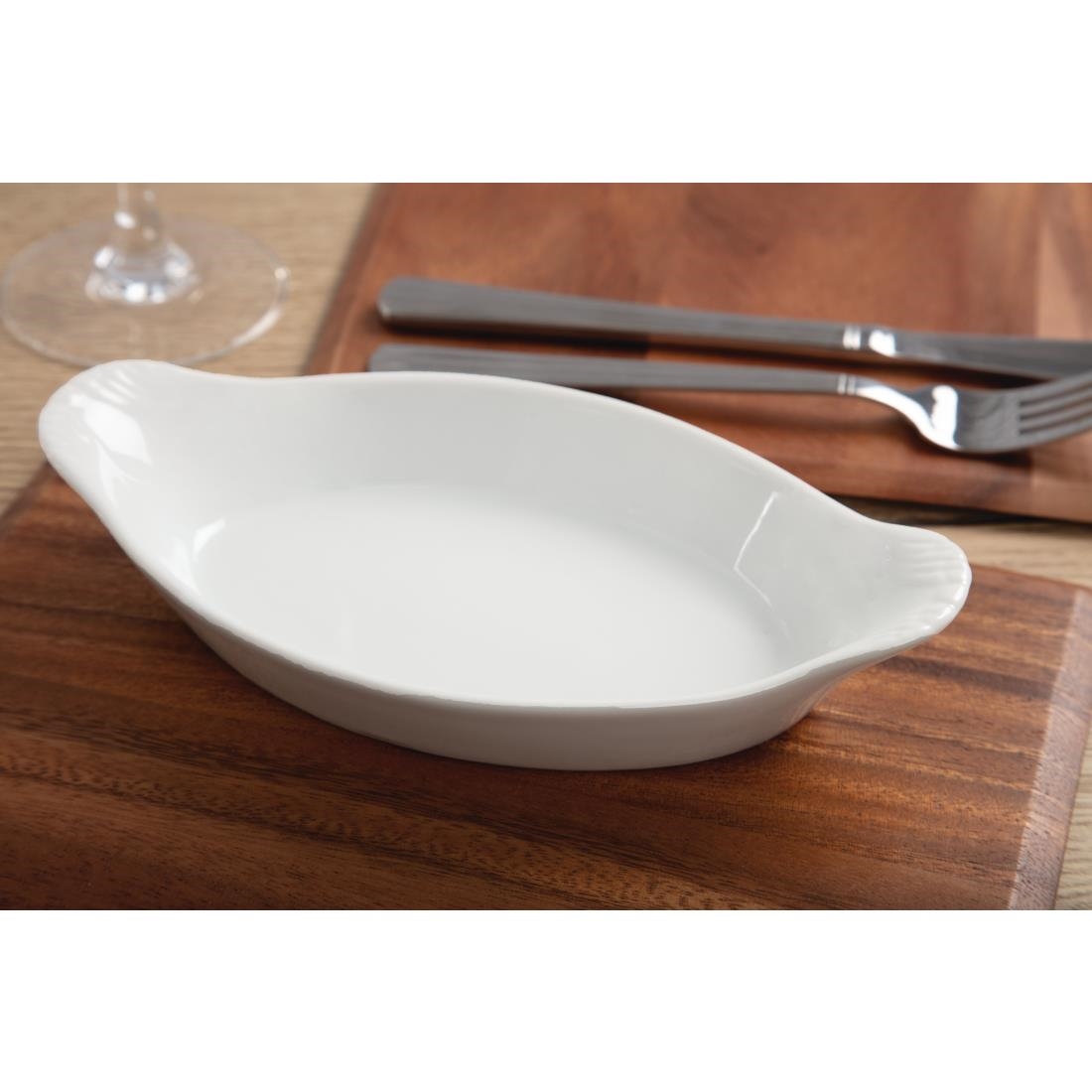 Olympia Whiteware Oval Eared Dishes 204mm