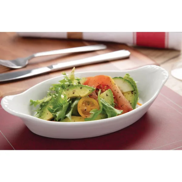 Olympia Whiteware Oval Eared Dishes 204mm