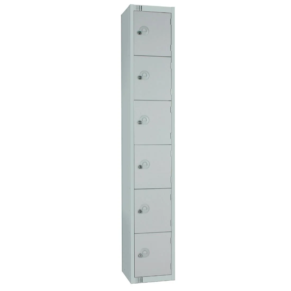 Elite Six Door Padlock Locker with Sloping Top Grey