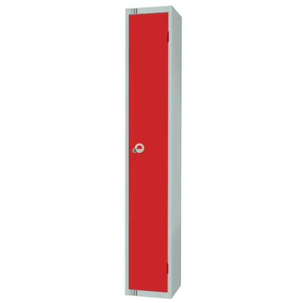Elite Single Door Manual Combination Locker Locker Red with Sloping Top