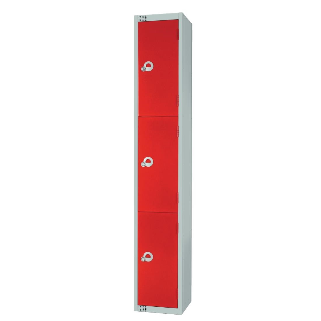 Elite Three Door Manual Combination Locker Locker Red