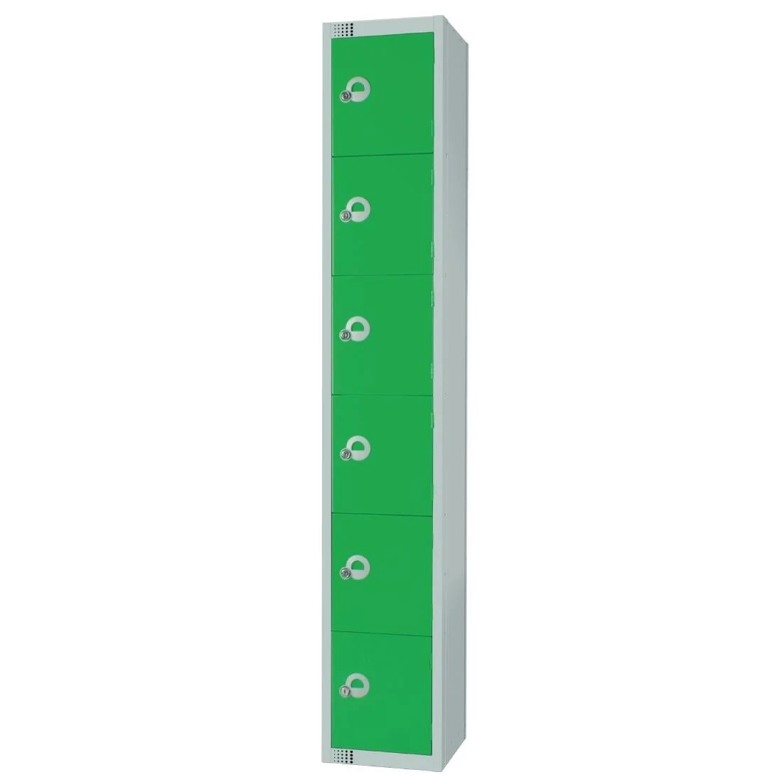 Elite Six Door Coin Return Locker with Sloping Top Green - Image 4
