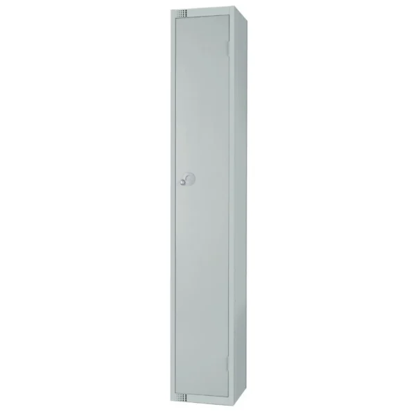 Elite Single Door Coin Return Locker with Sloping Top Grey