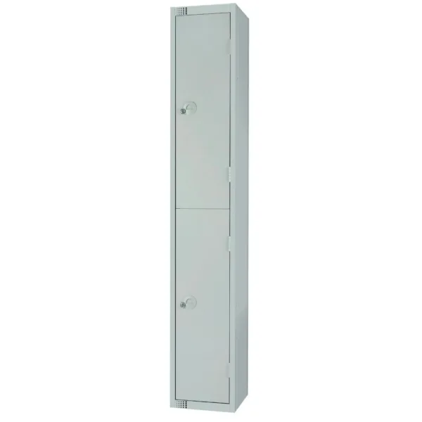 Elite Double Door Padlock Locker Grey