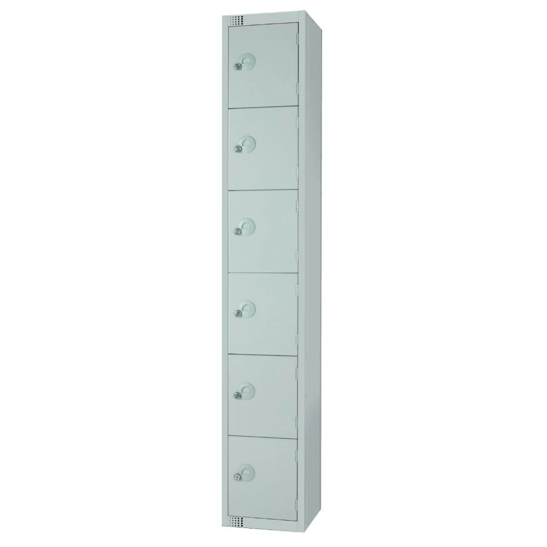 Elite Six Door Coin Return Locker with Sloping Top Grey