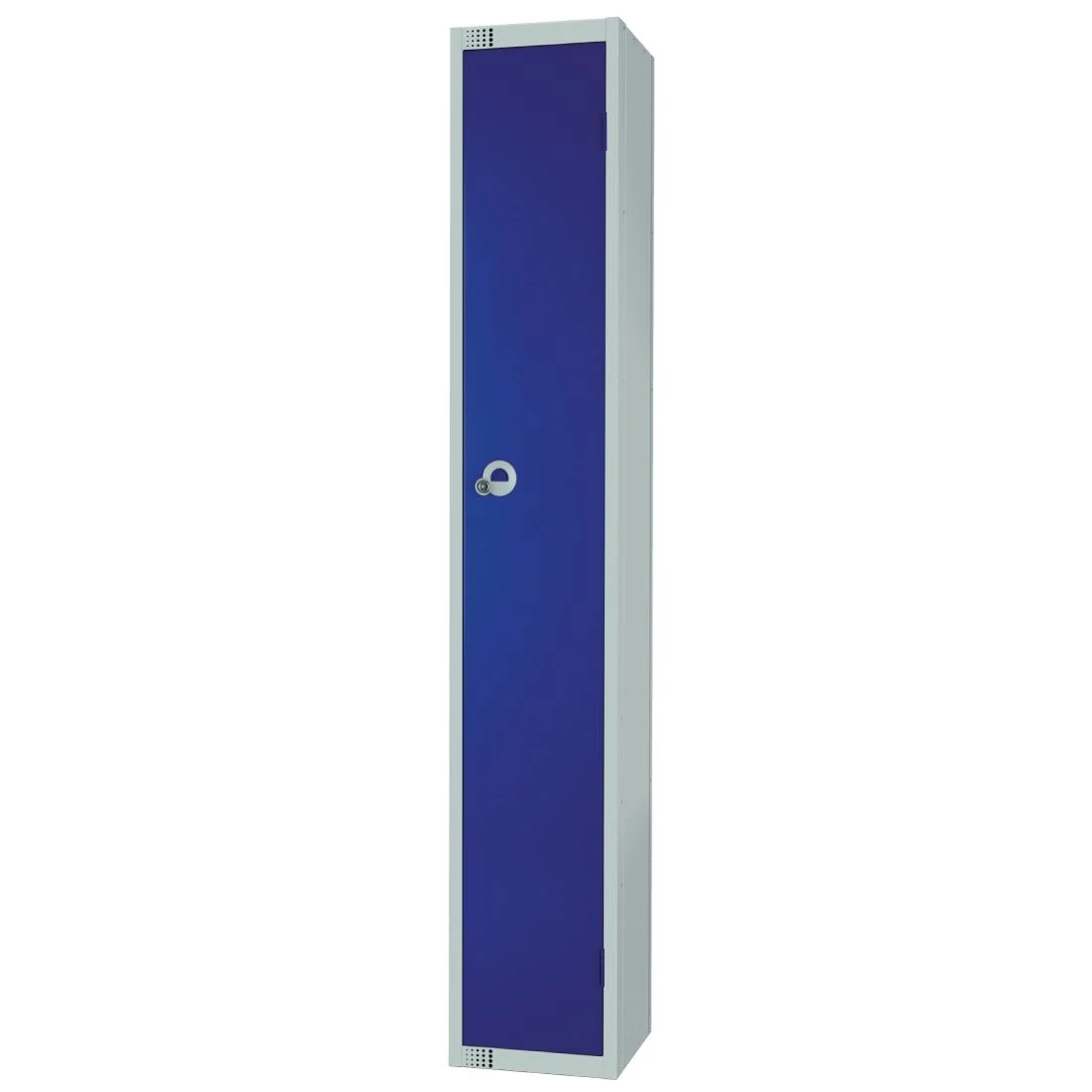 Elite Single Door Coin Return Locker with Sloping Top Blue