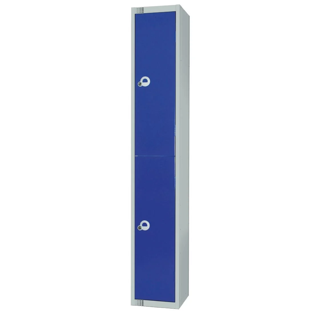 Elite Double Door Coin Return Locker with Sloping Top Graphite Blue