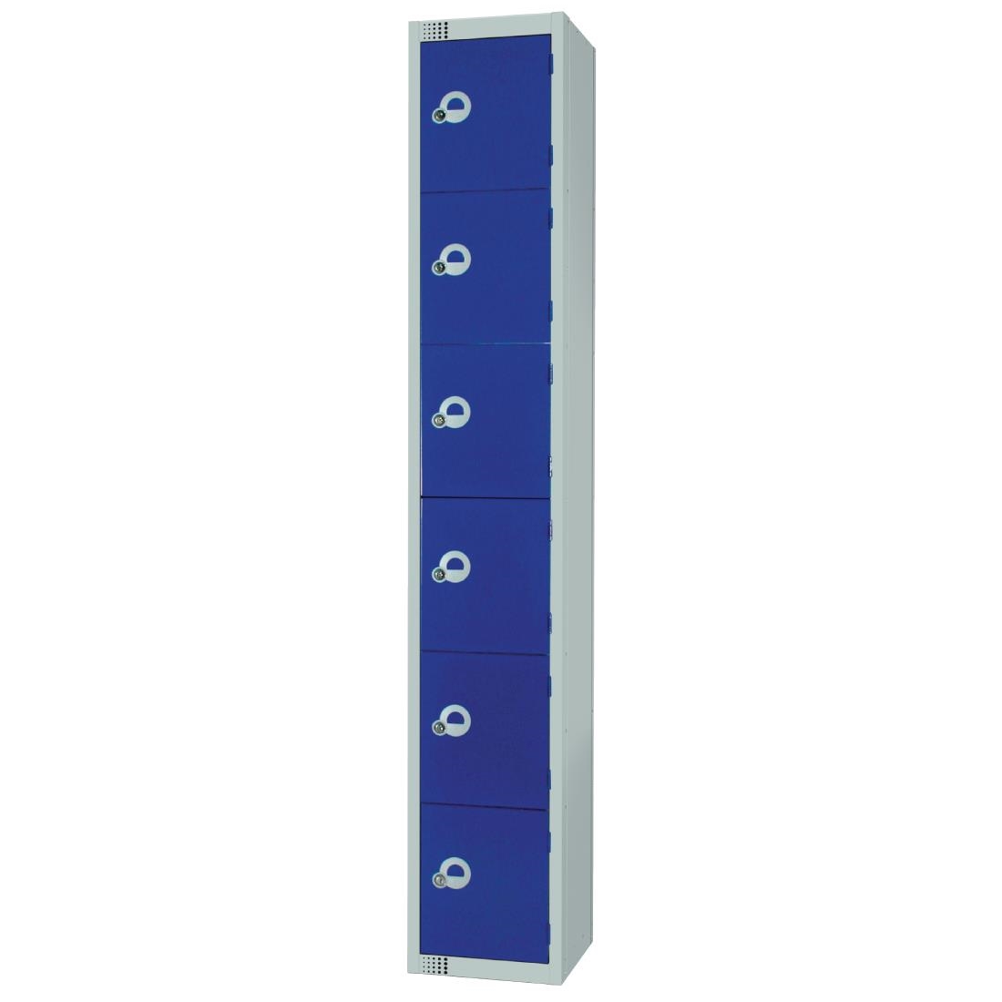 Elite Six Door Manual Combination Locker Locker Blue