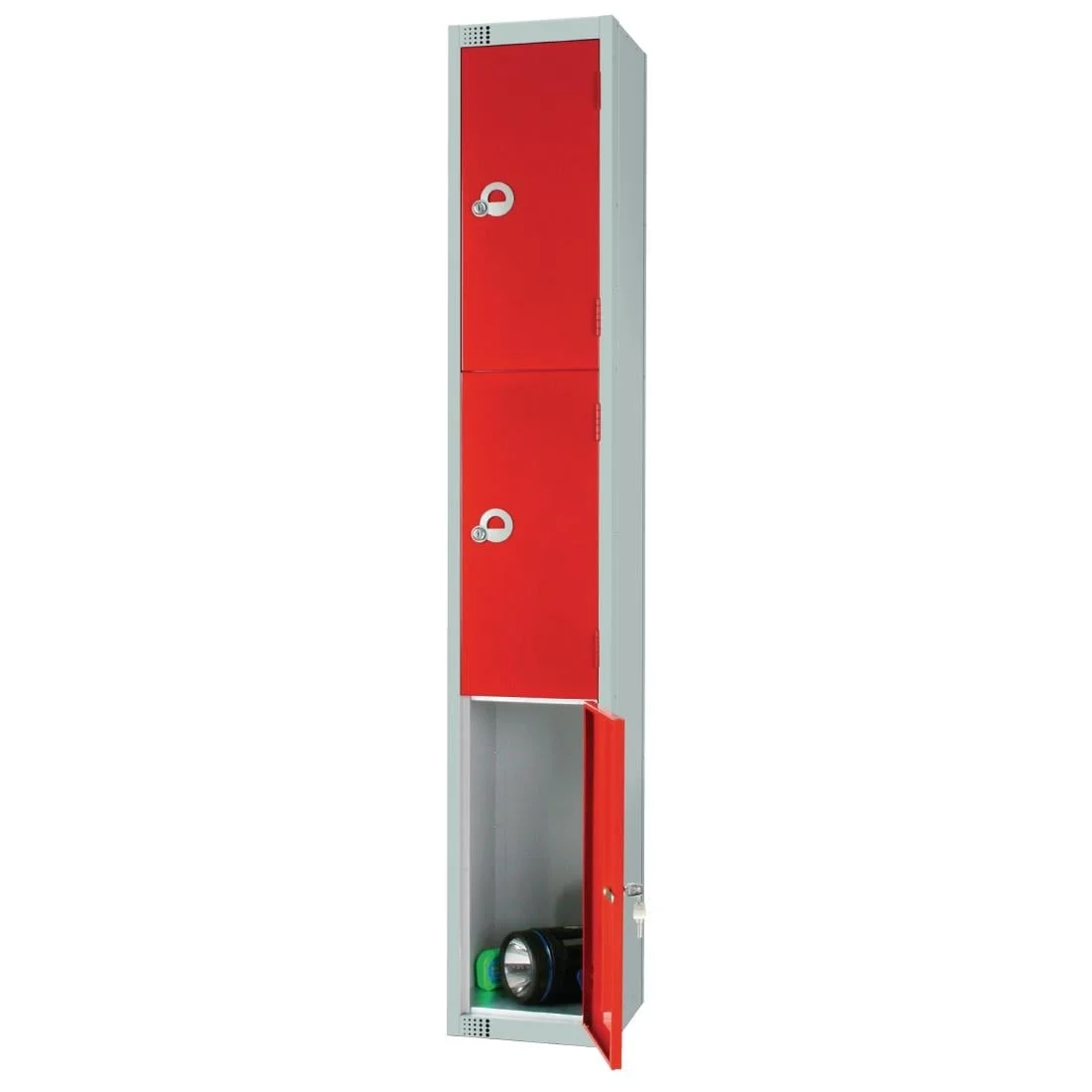 Elite Three Door Coin Return Locker Red - Image 4