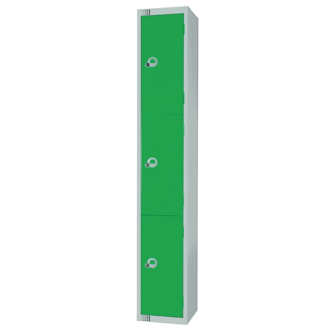 Elite Three Door Manual Combination Locker Locker Green
