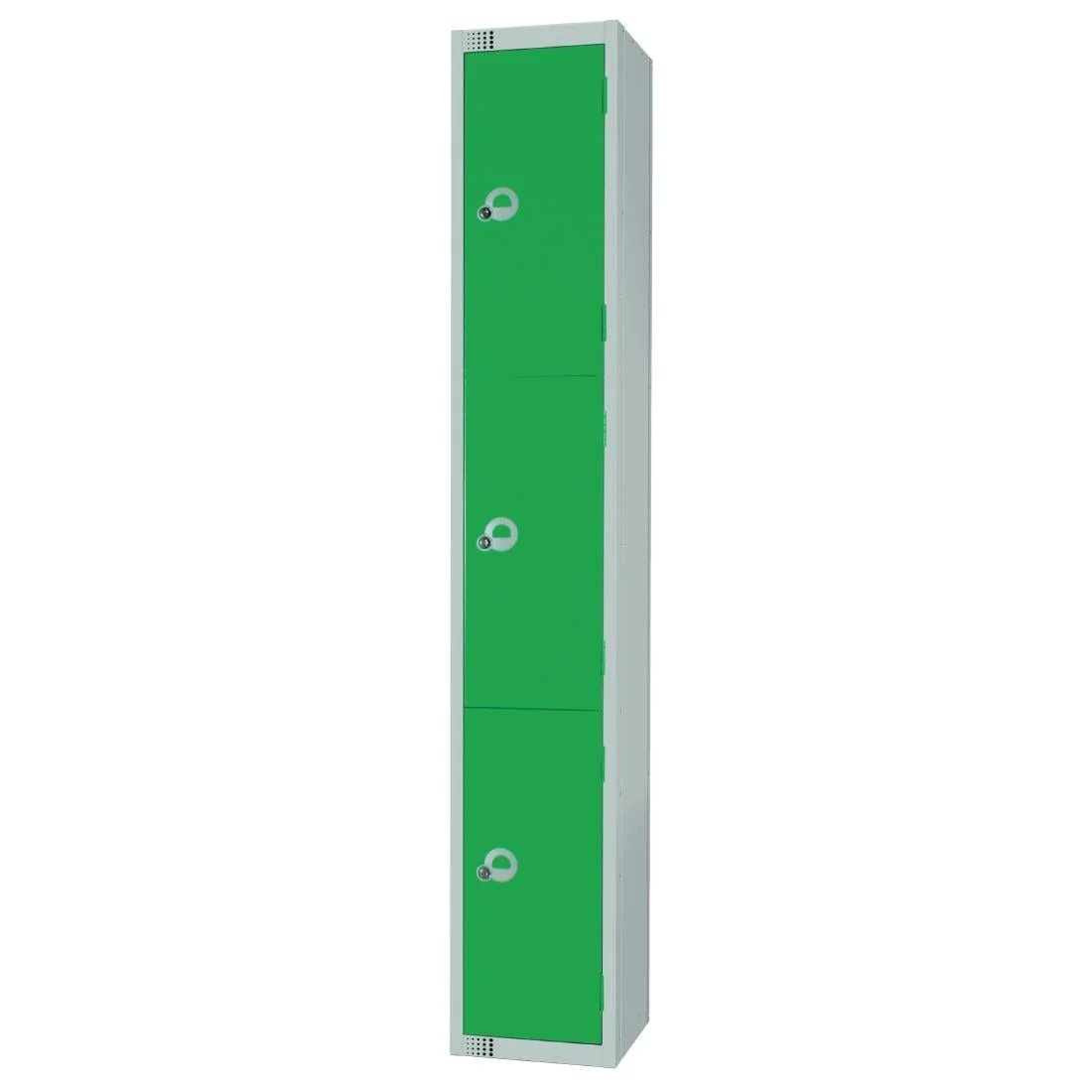 Elite Three Door Manual Combination Locker Locker Green with Sloping Top - Image 3