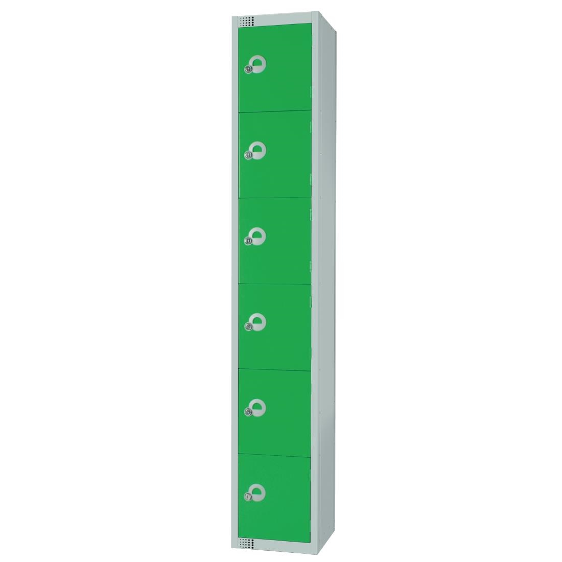 Elite Six Door Manual Combination Locker Locker Green