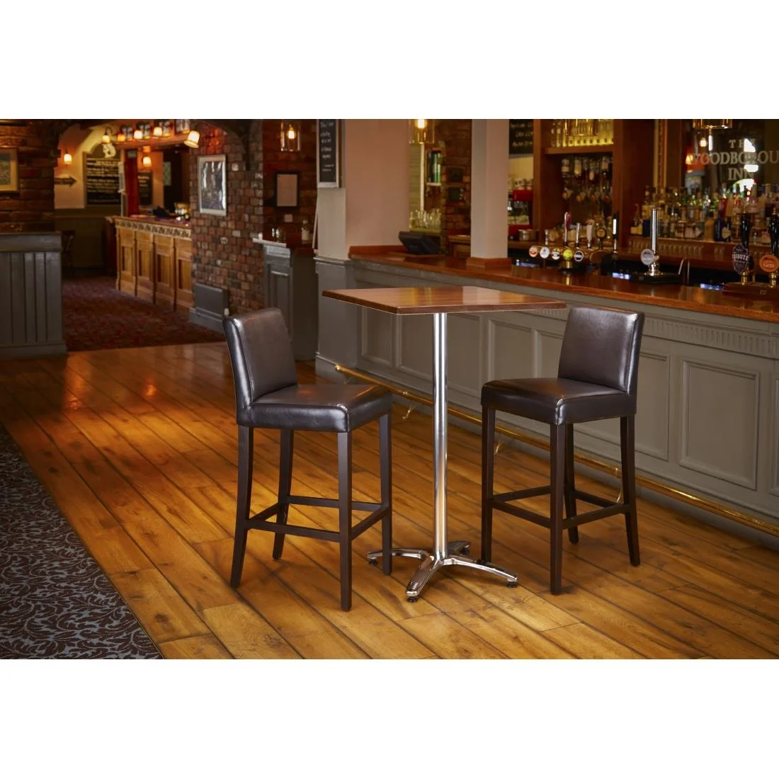 Bolero Faux Leather High Bar Stool Brown (Single) - Image 7