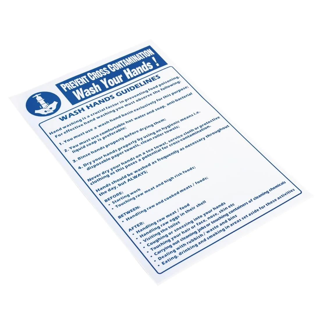 Vogue Prevent Cross Contamination Wash Hands Sign - Image 3