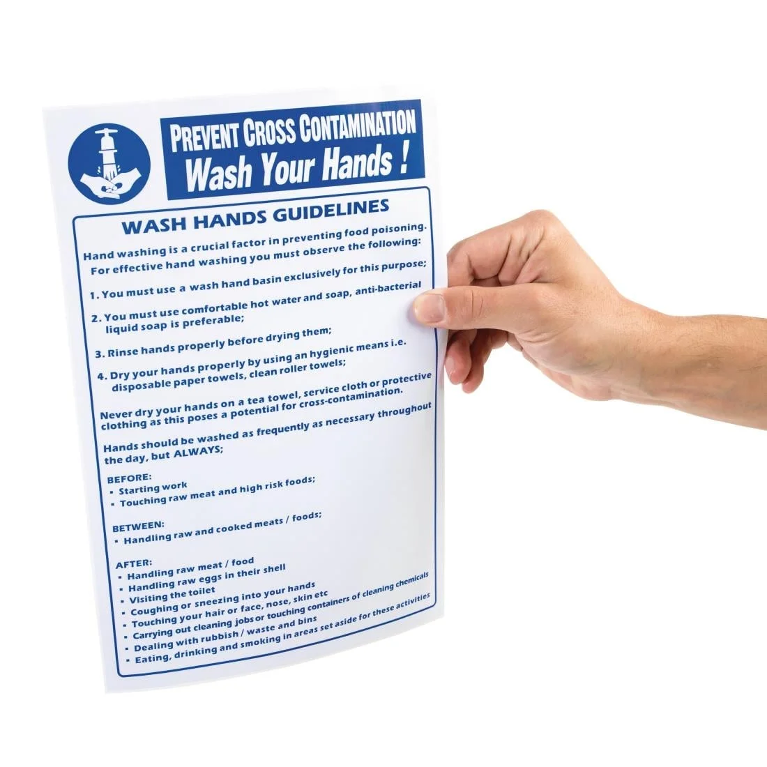 Vogue Prevent Cross Contamination Wash Hands Sign - Image 4
