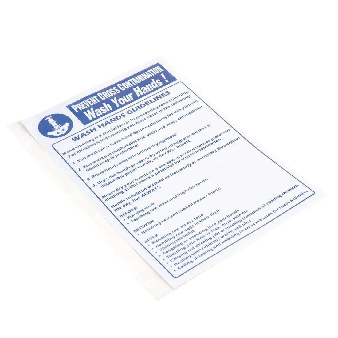 Vogue Prevent Cross Contamination Wash Hands Sign - Image 5