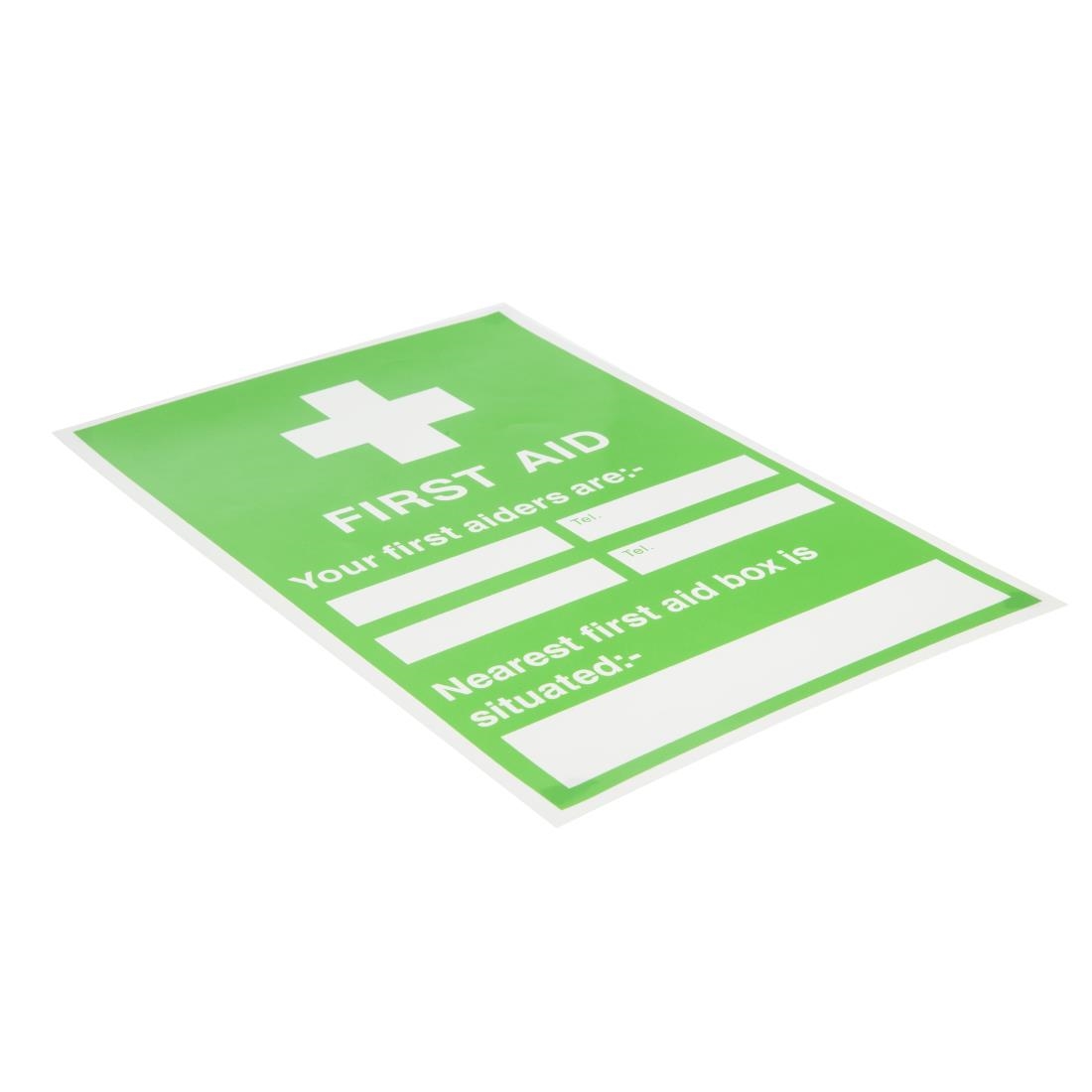 First Aiders Nearest First Aid Box Sign